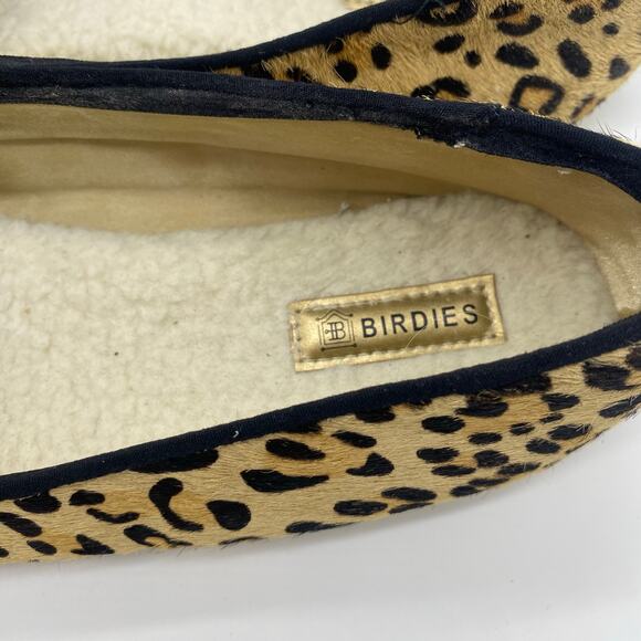 Birdies Women size 8 The Blackbird Cheetah Print Loafers Flats Slides Calf Hair - Picture 8 of 8